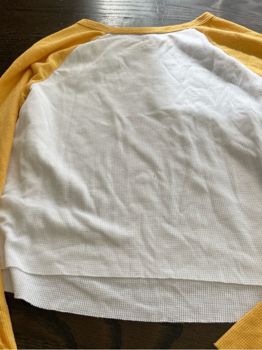 SO Yellow and White Waffle Knit Henley - Picture 2 of 3